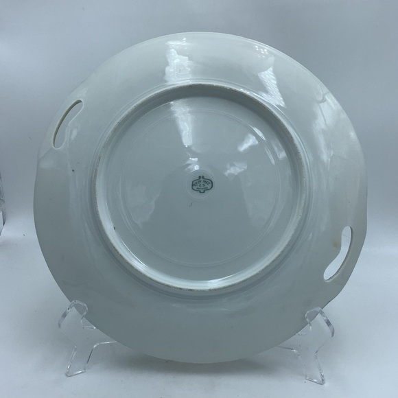 Vintage Prov Saxe ES Germany Yellow Roses Handled Cake Plate - Picture 9 of 10